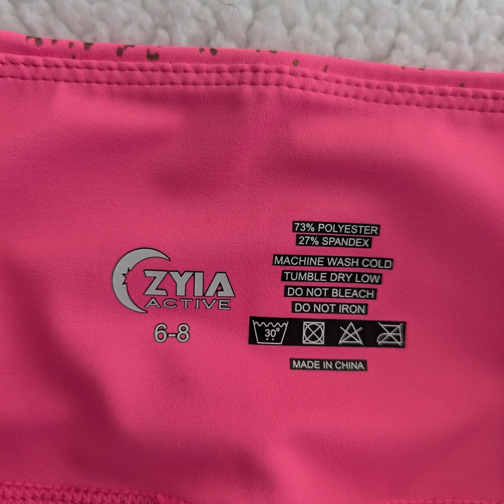 Zyia Active Pink & Gold Light N Tight High waisted Leggings